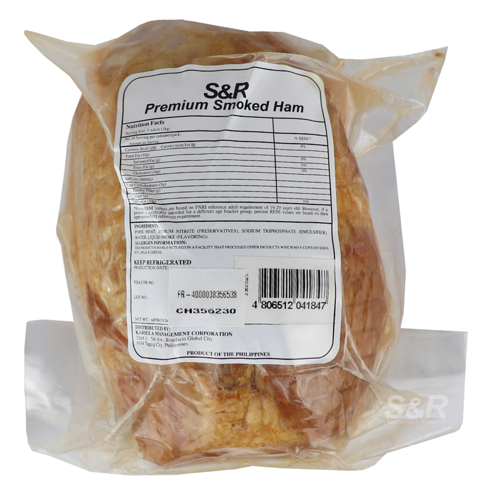 S&R Premium Smoked Ham 1kg S&R Premium Smoked Ham 1kg